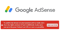 Add ireland tax info in adsense as a Swedish company