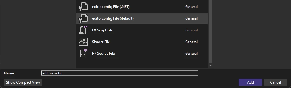 Add editorconfig file