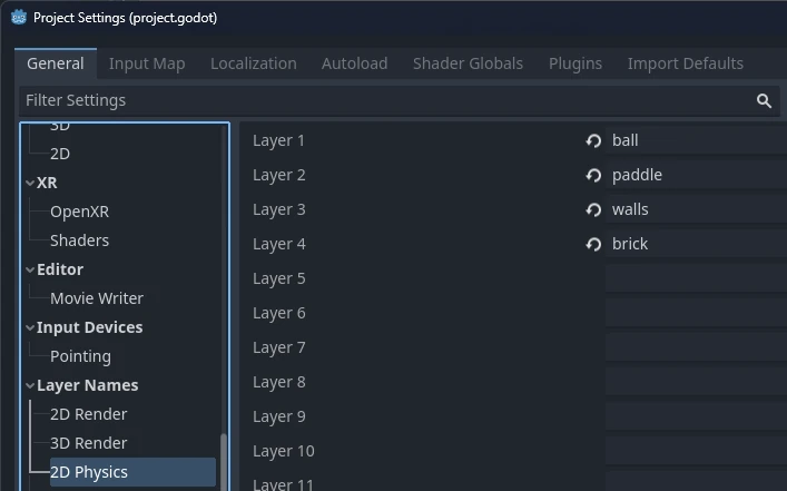 Layer names