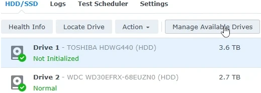 Manage available drives