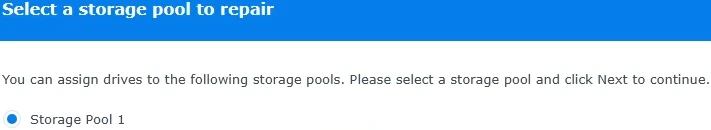 Select storage pool