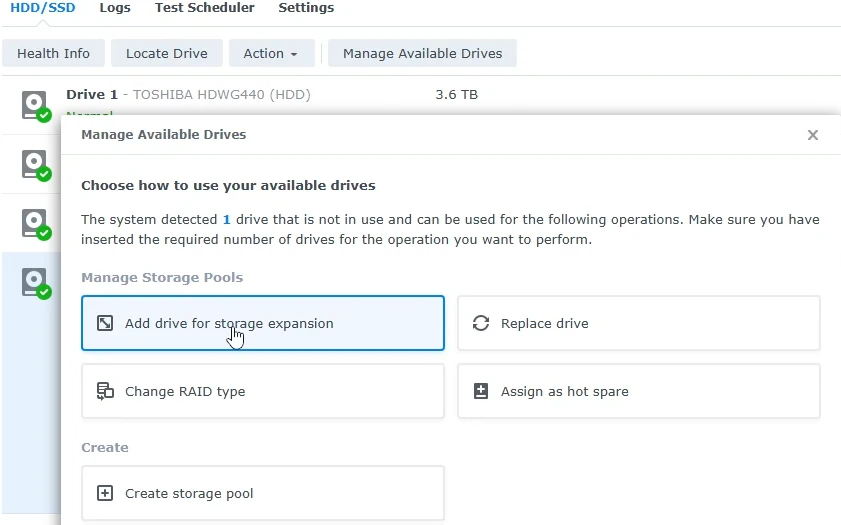 Add new drive